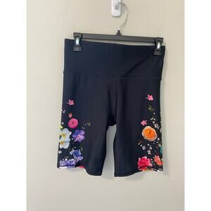 New Terez Women's Fresh Floral Duoknit Activewear Shorts Size Medium